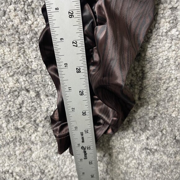 Maniere De Voir Pants Womens US 10 Brown Tiger Print Ruched Stacked Leg Slim Fit - Picture 4 of 11